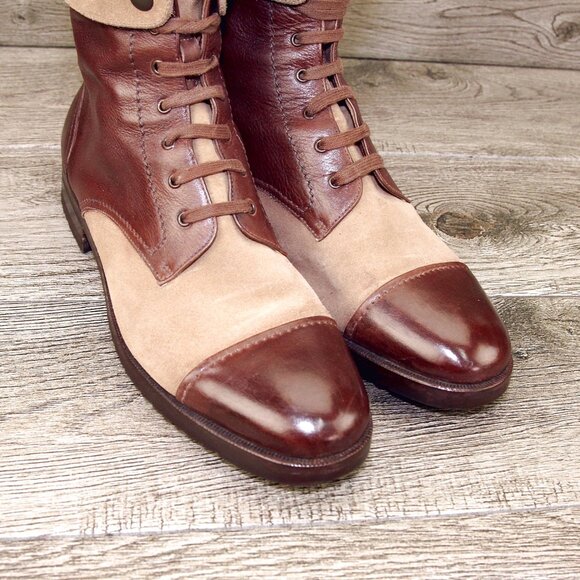 $ 1095 Neiman Marcus GRAVATI Women's 9.5 M Boot 4515 Calf/ Suede * add $15 Trees - Picture 3 of 16